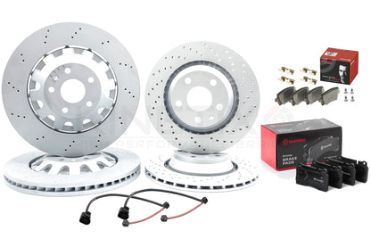 FOR AUDI TTRS TT RS 09-14 FRONT REAR BRAKE DISCS BREMBO PADS SENSORS 370mm 310mm
