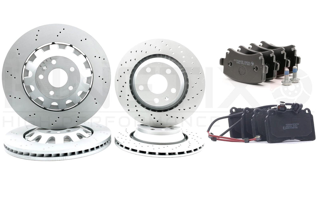 FOR AUDI TTRS 2.5 TT RS 09-2014 FRONT REAR BRAKE DISCS PADS SENSORS 370mm 310mm