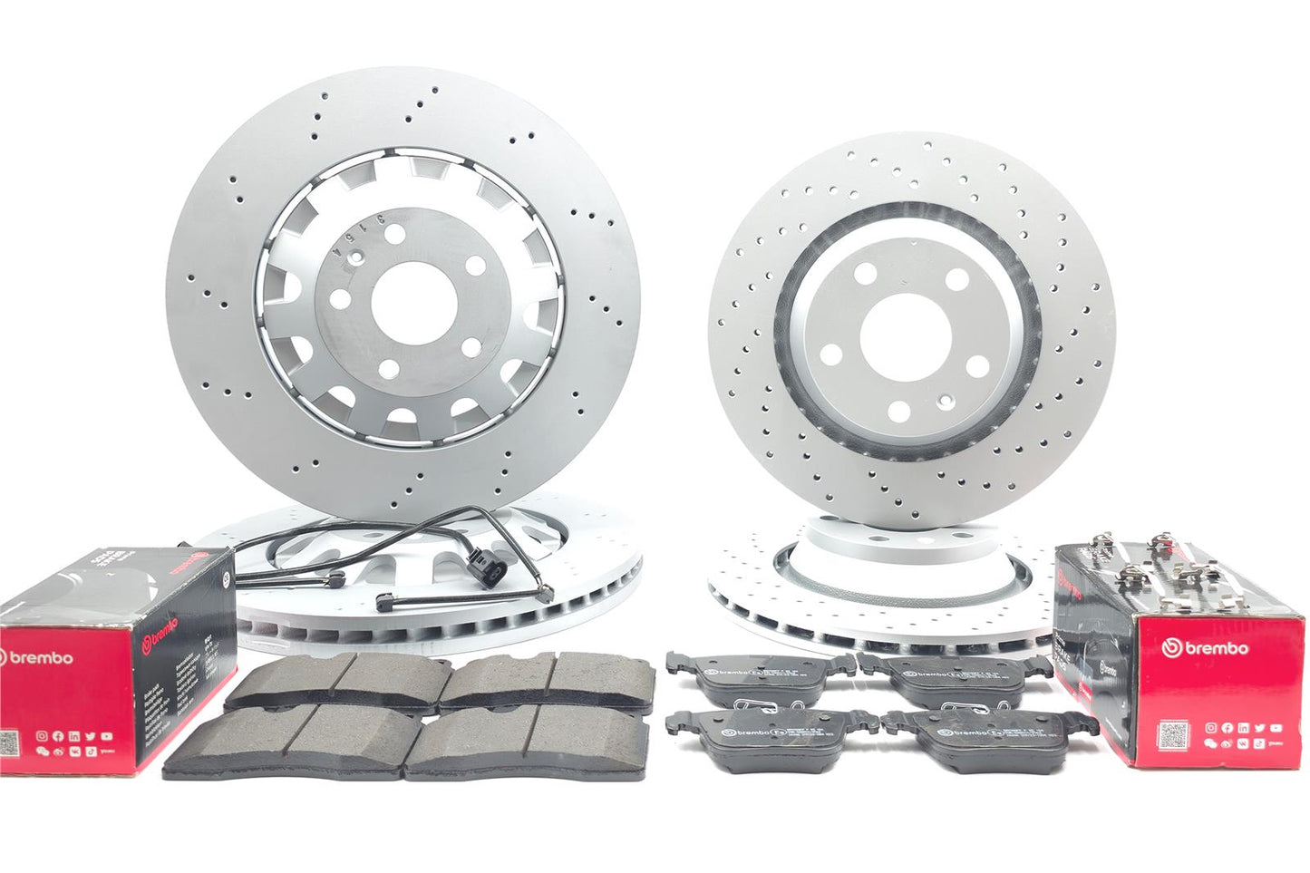 FOR CUPRA FORMENTOR DRILLED FRONT REAR BRAKE DISCS BREMBO PADS 370mm 310mm FR/RR