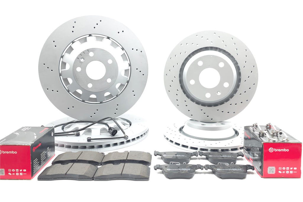 FOR CUPRA ATECA DRILLED FRONT REAR BRAKE DISCS BREMBO PADS SENSORS 370mm 310mm