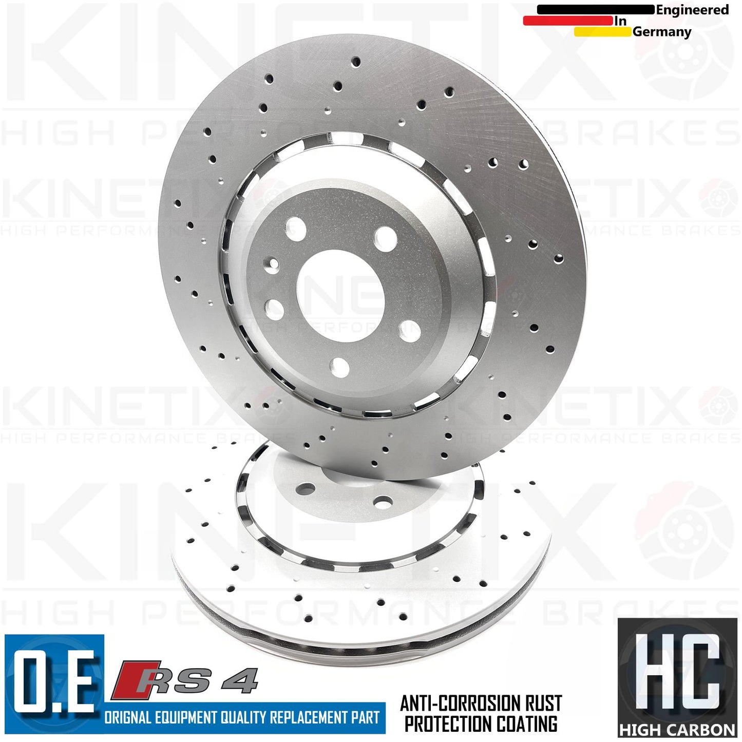 FOR AUDI RS4 4.2 V8 B8 DRILLED FRONT REAR BRAKE DISCS 365mm 330mm 2012-2015