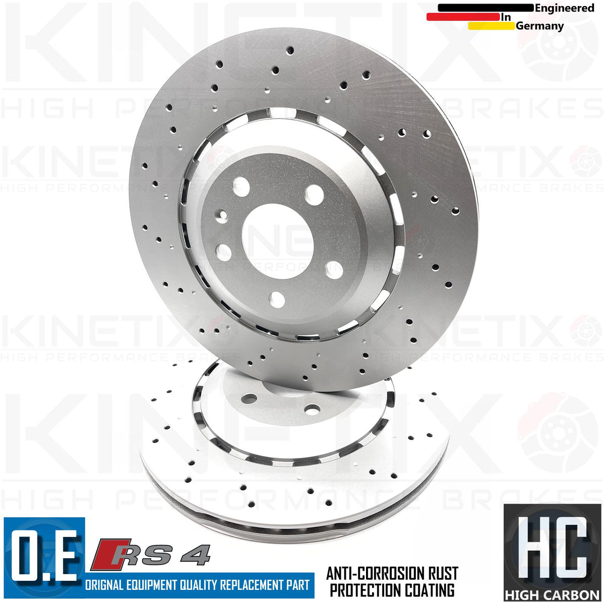 FOR AUDI RS4 4.2 V8 B8 DRILLED FRONT REAR BRAKE DISCS 365mm 330mm 2012-2015