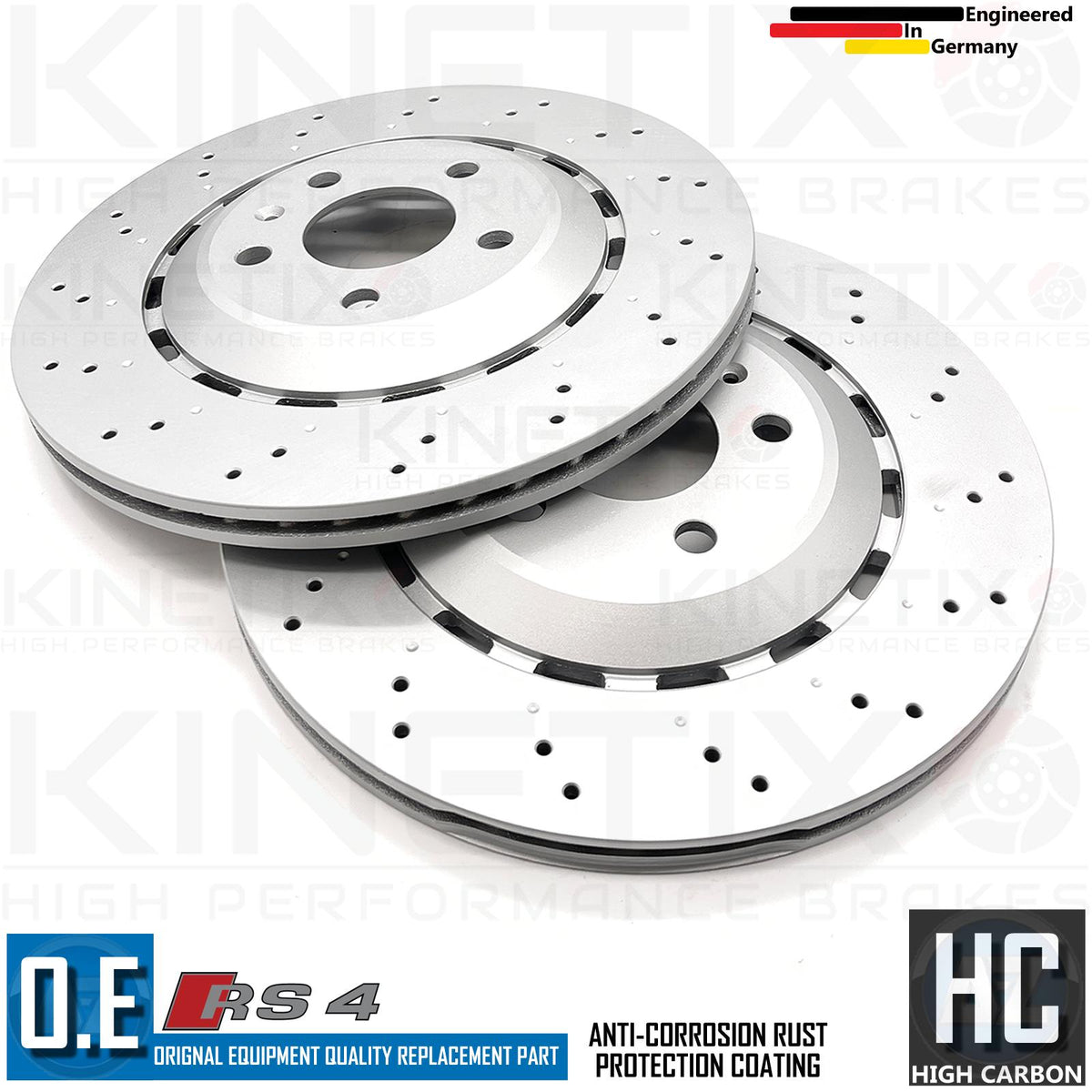 FOR AUDI RS4 B8 REAR BRAKE DISCS PAIR 330mm 8K0615601G 2012-2015