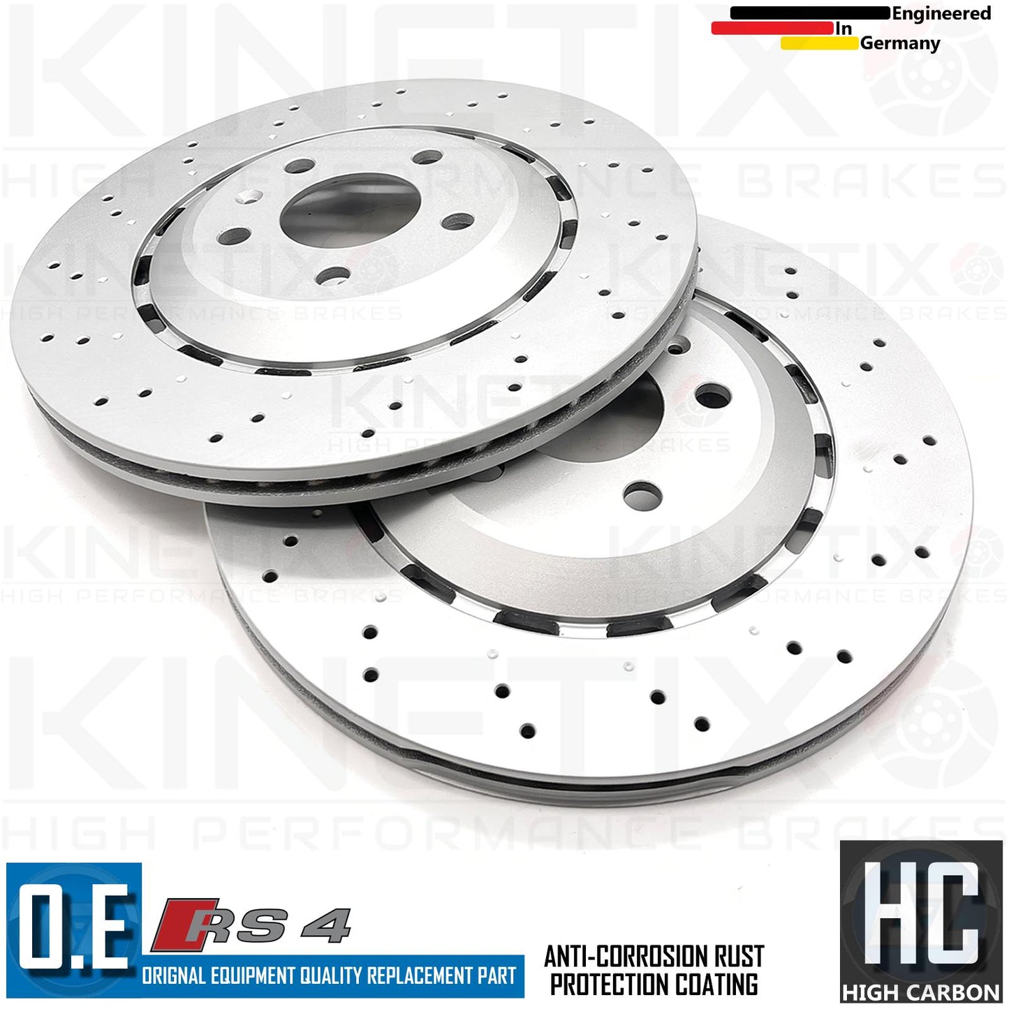 FOR AUDI RS4 4.2 V8 B8 DRILLED FRONT REAR BRAKE DISCS 365mm 330mm 2012-2015