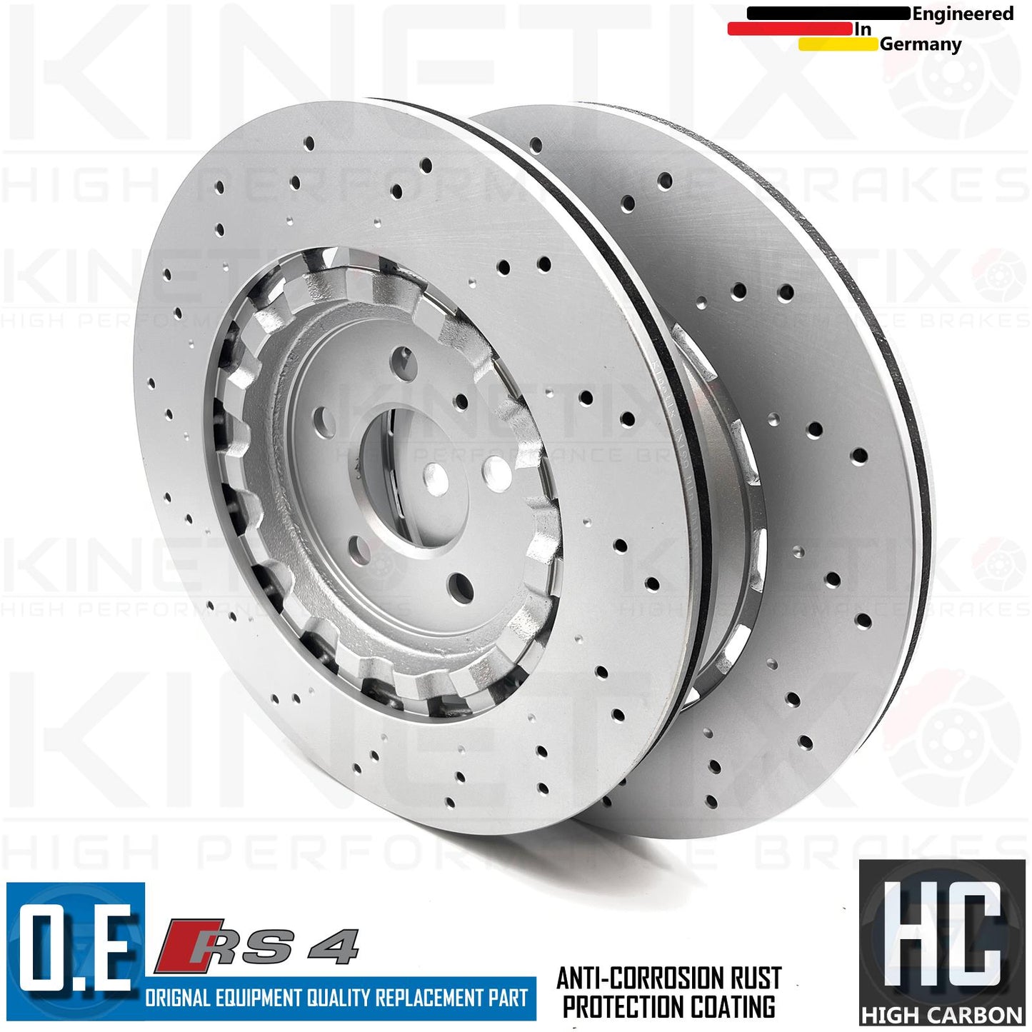 FOR AUDI RS4 B8 REAR BRAKE DISCS PAIR 330mm 8K0615601G 2012-2015