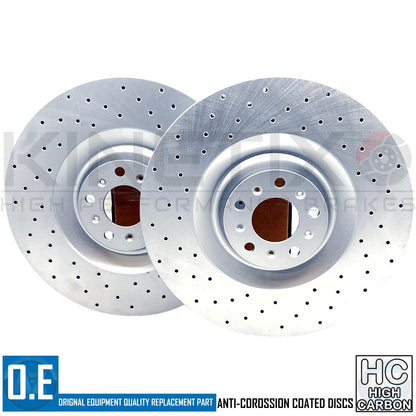 FOR BENTLEY CONTINENTAL FLYING SPUR 6.0 FRONT DRILLED BRAKE DISCS PADS 405mm