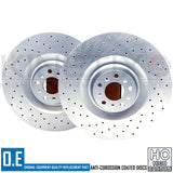 FOR BENTLEY CONTINENTAL FLYING SPUR CROSS DRILLED FRONT BRAKE DISCS PAIR 405mm