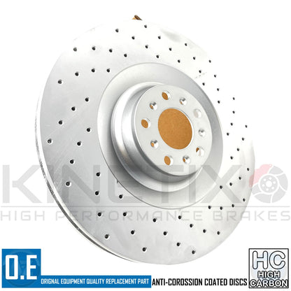 FOR BENTLEY CONTINENTAL FLYING SPUR 6.0 FRONT DRILLED BRAKE DISCS PADS 405mm