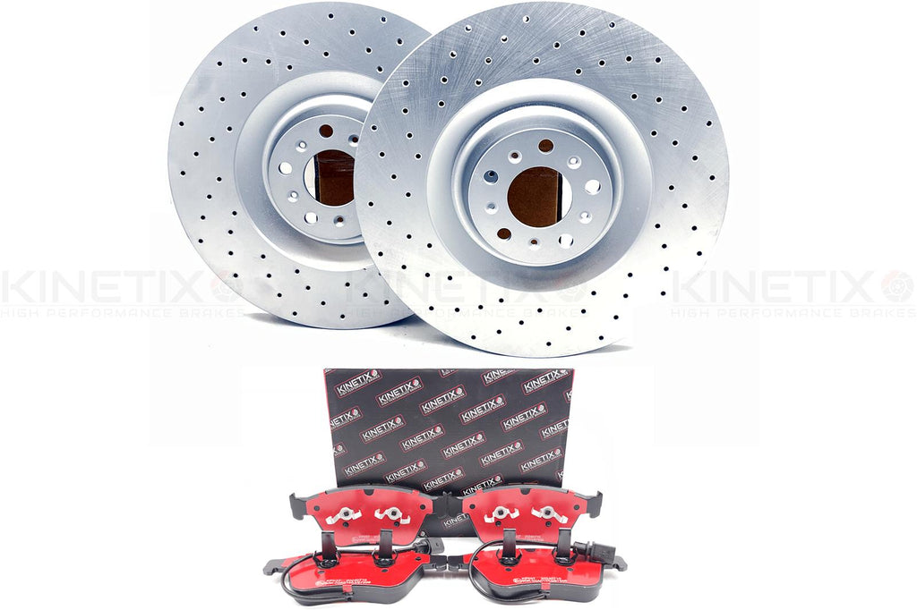 FOR BENTLEY CONTINENTAL FLYING SPUR DRILLED FRONT BRAKE DISCS PADS 405mm