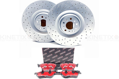 FOR BENTLEY CONTINENTAL FLYING SPUR 6.0 FRONT DRILLED BRAKE DISCS PADS 405mm