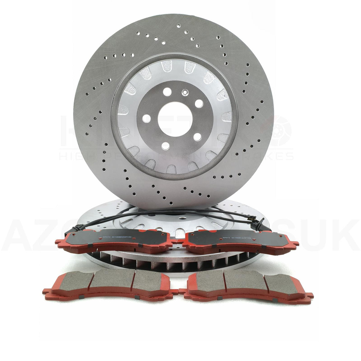 FOR AUDI SQ7 SQ8 Q7 Q8 E-TRON S DRILLED FRONT BRAKE DISCS PADS & SENSORS 400mm