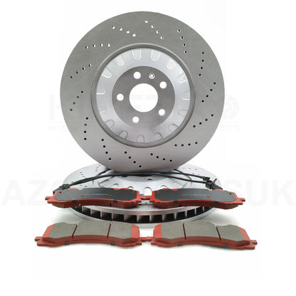 FOR AUDI SQ7 SQ8 Q7 Q8 E-TRON S DRILLED FRONT BRAKE DISCS PADS & SENSORS 400mm