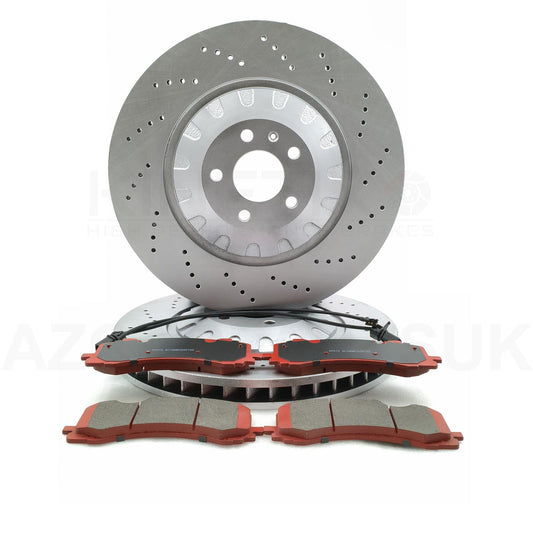 FOR AUDI SQ7 SQ8 Q7 Q8 E-TRON S DRILLED FRONT BRAKE DISCS PADS & SENSORS 400mm