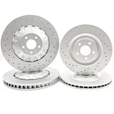 FOR AUDI Q7 50 TDI FRONT REAR HIGH CARBON DRILLED BRAKE DISCS 400mm 350mm FR RR