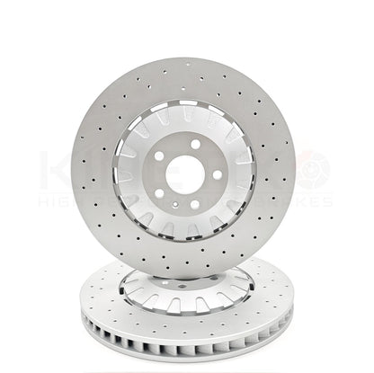 FOR AUDI SQ8 FRONT CROSS DRILLED PERFORMANCE HIGH CARBON BRAKE DISCS SET 400mm