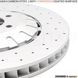 FOR AUDI SQ8 FRONT CROSS DRILLED BRAKE DISCS DELPHI PADS WEAR WIRE SENSOR 400mm