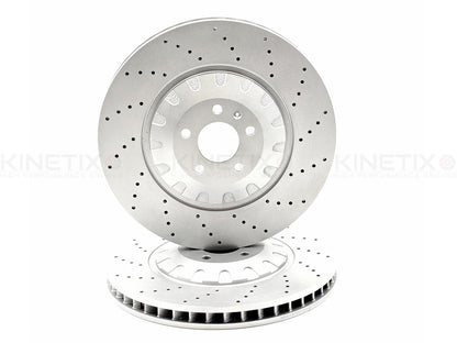 FOR AUDI SQ7 TDI 4M 16- DRILLED FRONT REAR BRAKE DISCS PADS SENSORS 400mm 350mm