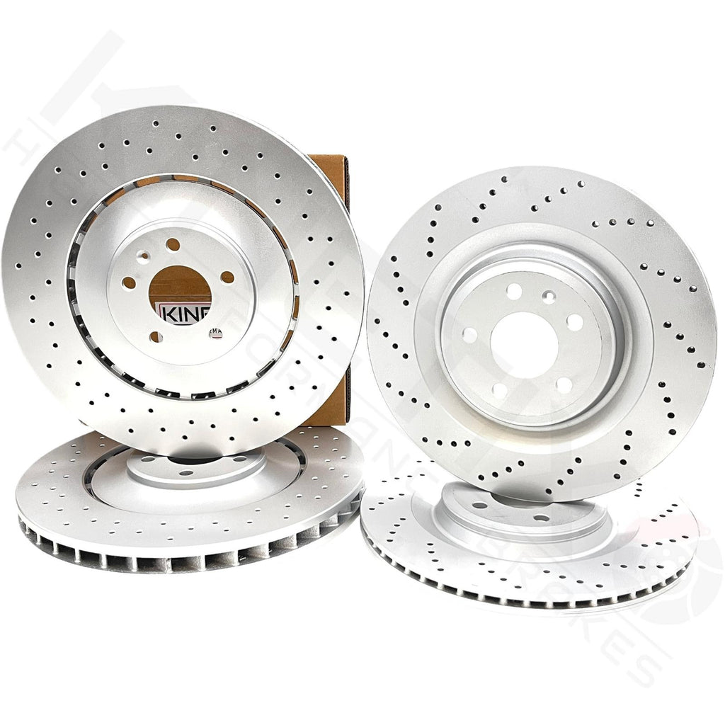 FOR AUDI S6 FRONT REAR CROSS DRILLED PERFORMANCE BRAKE DISCS 400mm 356mm FR RR