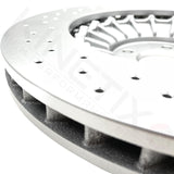 FOR AUDI S6 FRONT CROSS DRILLED HIGH CARBON COATED BRAKE DISCS PAIR 400mm