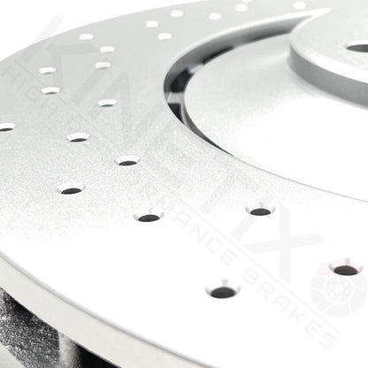 FOR AUDI A8 FRONT REAR DRILLED PERFORMANCE BRAKE DISCS APEC PADS 400mm 356mm