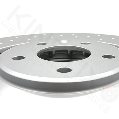 FOR AUDI S6 S7 S8 FRONT CROSS DRILLED BRAKE DISCS APEC PADS WEAR SENSOR 400mm