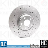 FOR BMW X5 50i M SPORT E70 F15 FRONT CROSS DRILLED BRAKE DISCS PAIR 385mm