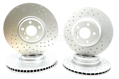 FOR BMW X5 X6 M50d 50i FRONT REAR BRAKE DISCS APEC PADS & SENSORS 385mm 345mm