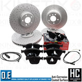 FOR BMW X5 X6 M50d 50i FRONT REAR BRAKE DISCS APEC PADS & SENSORS 385mm 345mm