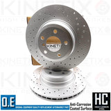 FOR BMW X5 X6 M50d 50i E70 E71 E72 F15 F16 DRILLED REAR BRAKE DISCS PAIR 345mm