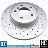 FOR BMW X6 M50d 50i DRILLED REAR BRAKE DISCS TEXTAR PADS WIRE SENSOR 345mm