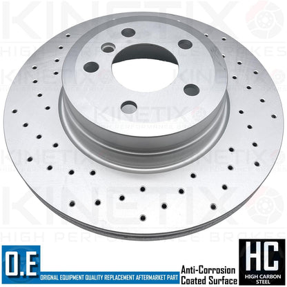 FOR BMW X5 M50d 50i DRILLED FRONT REAR BRAKE DISCS TEXTAR OEM PADS 385mm 345mm