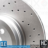 FOR BMW X5 M50d 50i DRILLED FRONT REAR BRAKE DISCS TEXTAR OEM PADS 385mm 345mm