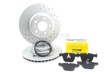 FOR BMW X6 M50d 50i DRILLED REAR BRAKE DISCS TEXTAR PADS WIRE SENSOR 345mm