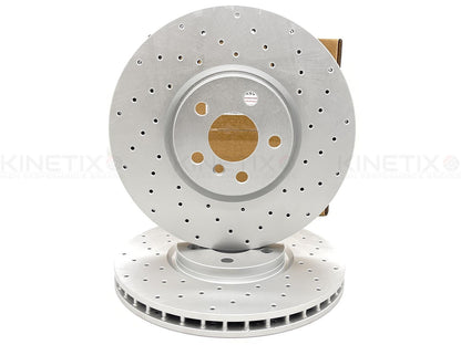 FOR MINI COOPER SD F55 CROSS DRILLED FRONT PERFORMANCE BRAKE DISCS PAIR 335mm