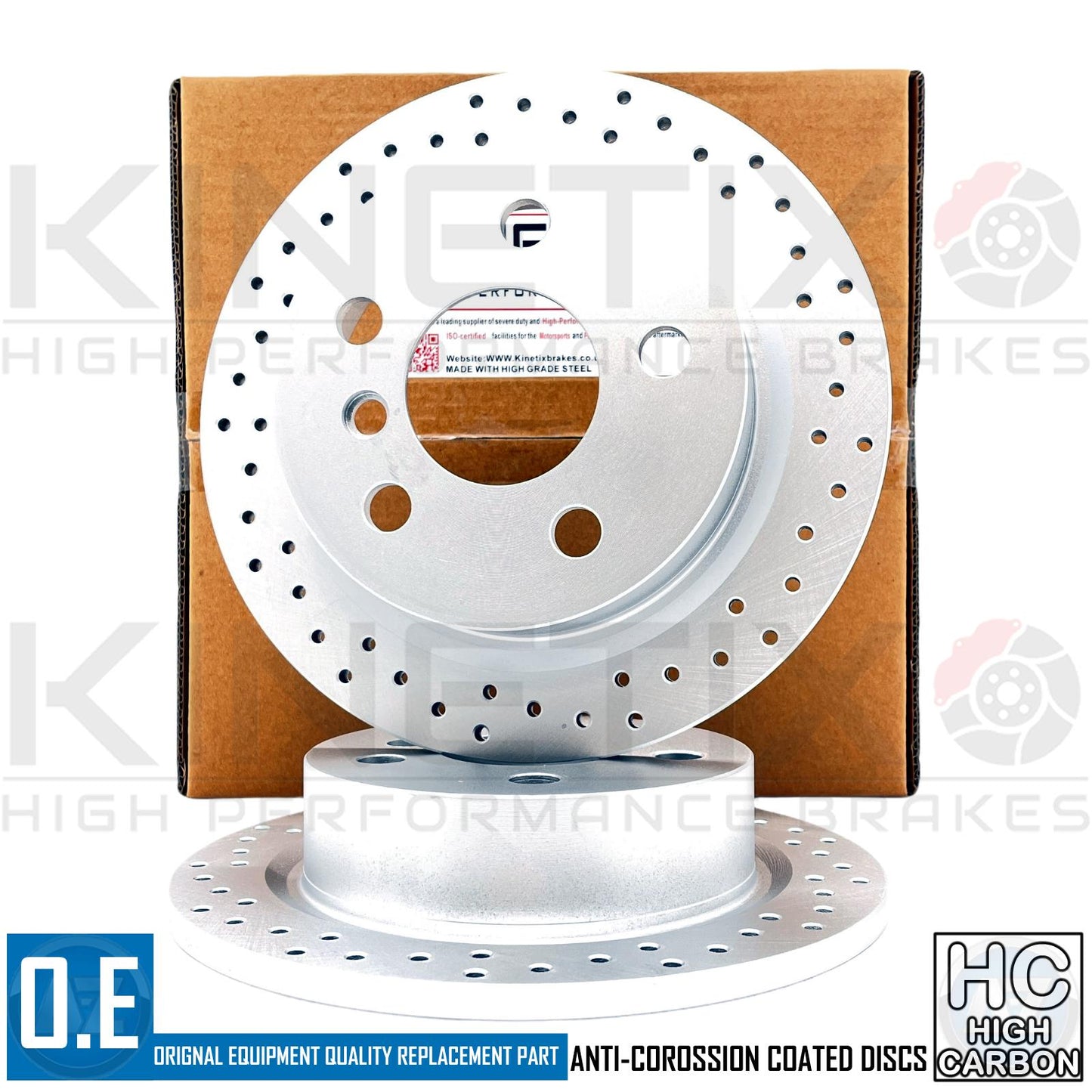 FOR MINI COOPER D F55 CROSS DRILLED PERFORMANCE REAR BRAKE DISCS PAIR 259mm