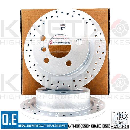 FOR MINI COOPER SD F56 CROSS DRILLED PERFORMANCE REAR BRAKE DISCS PAIR 259mm