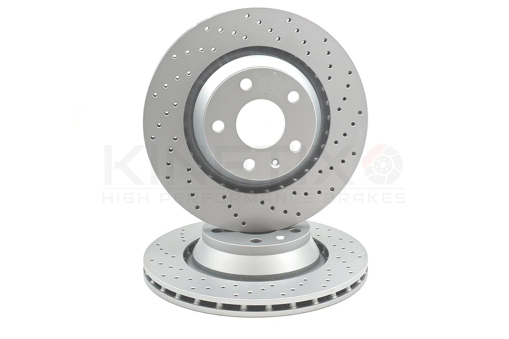 FOR AUDI TT TTS TTRS REAR DRILLED PERFORMANCE BRAKE DISCS PAIR 310mm HIGH CARBON