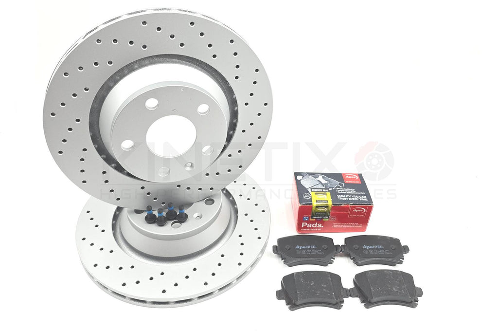 FITS AUDI TT RS TTRS TTS 3.2 (8J) 08-14 DRILLED REAR BRAKE DISCS APEC PADS 310mm