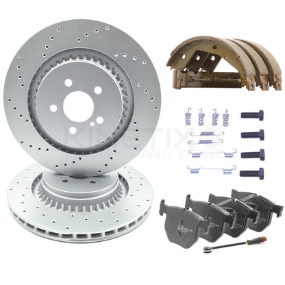 FOR MERCEDES S63 S65 CL63 CL65 AMG REAR BRAKE DISCS PADS BRAKE SHOES WIRE 365mm