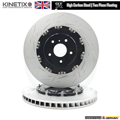 FOR NISSAN GTR GT-R R35 (2007-2011) FRONT TWO PIECE FLOATING GROOVED BRAKE DISCS PAIR 380mm X 34mm 40206-JF20A / 40206JF20A