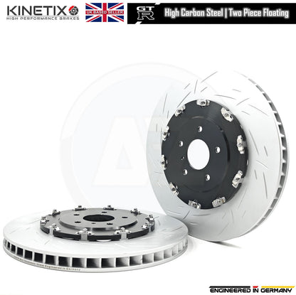 FOR NISSAN GTR GT-R R35 (2007-2011) FRONT TWO PIECE FLOATING GROOVED BRAKE DISCS PAIR 380mm X 34mm 40206-JF20A / 40206JF20A