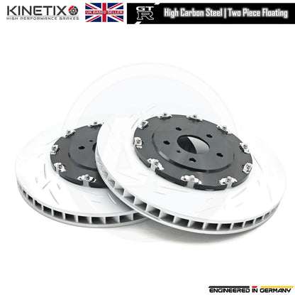 FOR NISSAN GTR GT-R R35 (2007-2011) FRONT TWO PIECE FLOATING GROOVED BRAKE DISCS PAIR 380mm X 34mm 40206-JF20A / 40206JF20A