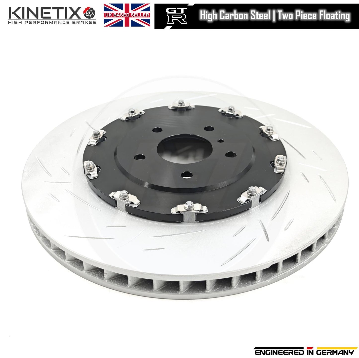 FITS NISSAN GTR GT-R R35 TWO PIECE FLOATING FRONT BRAKE DISCS PAIR 390mm X 32mm