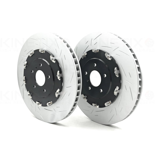 FOR NISSAN GTR GT-R R35 (2007-2011) FRONT TWO PIECE FLOATING GROOVED BRAKE DISCS PAIR 380mm X 34mm 40206-JF20A / 40206JF20A