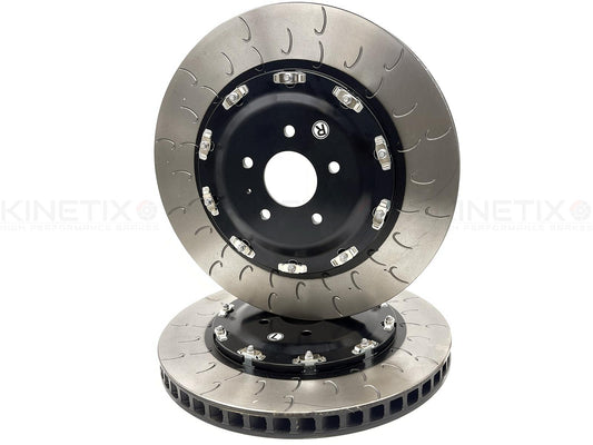 FOR NISSAN GTR GT-R R35 TWO PIECE FLOATING PERFORMANCE FRONT BRAKE DISCS 390mm
