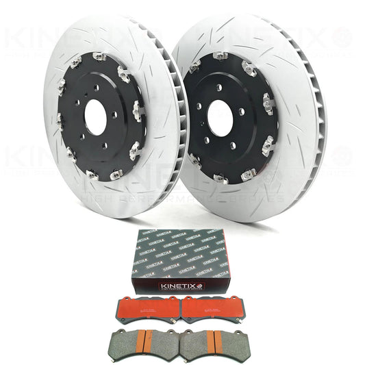 FITS NISSAN GT-R GTR 2007-2011 R35 TWO PIECE FLOATING FRONT BRAKE DISCS CERAMIC RACING BRAKE PADS 380mm X 34mm