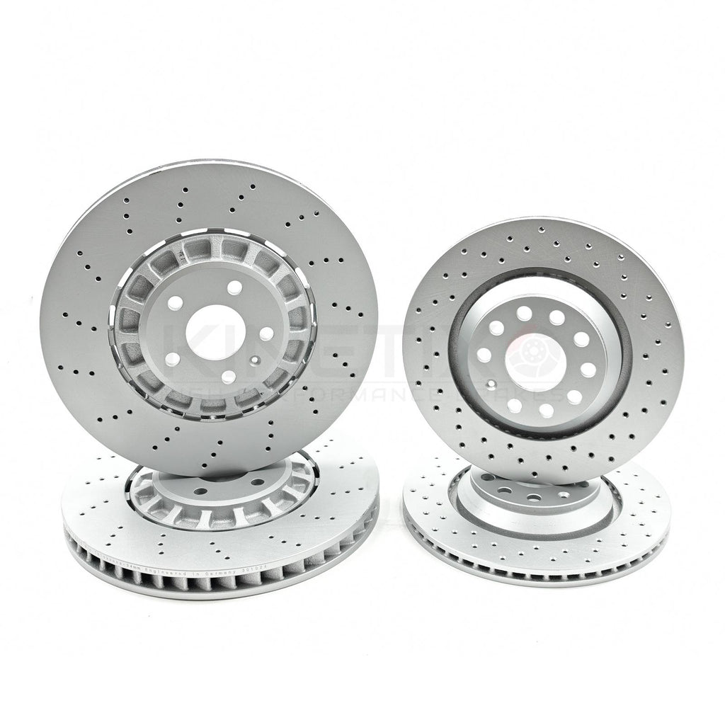 FOR AUDI RS3 8Y 2021- CROSS DRILLED FRONT REAR BRAKE DISCS 375mm 310mm COATED
