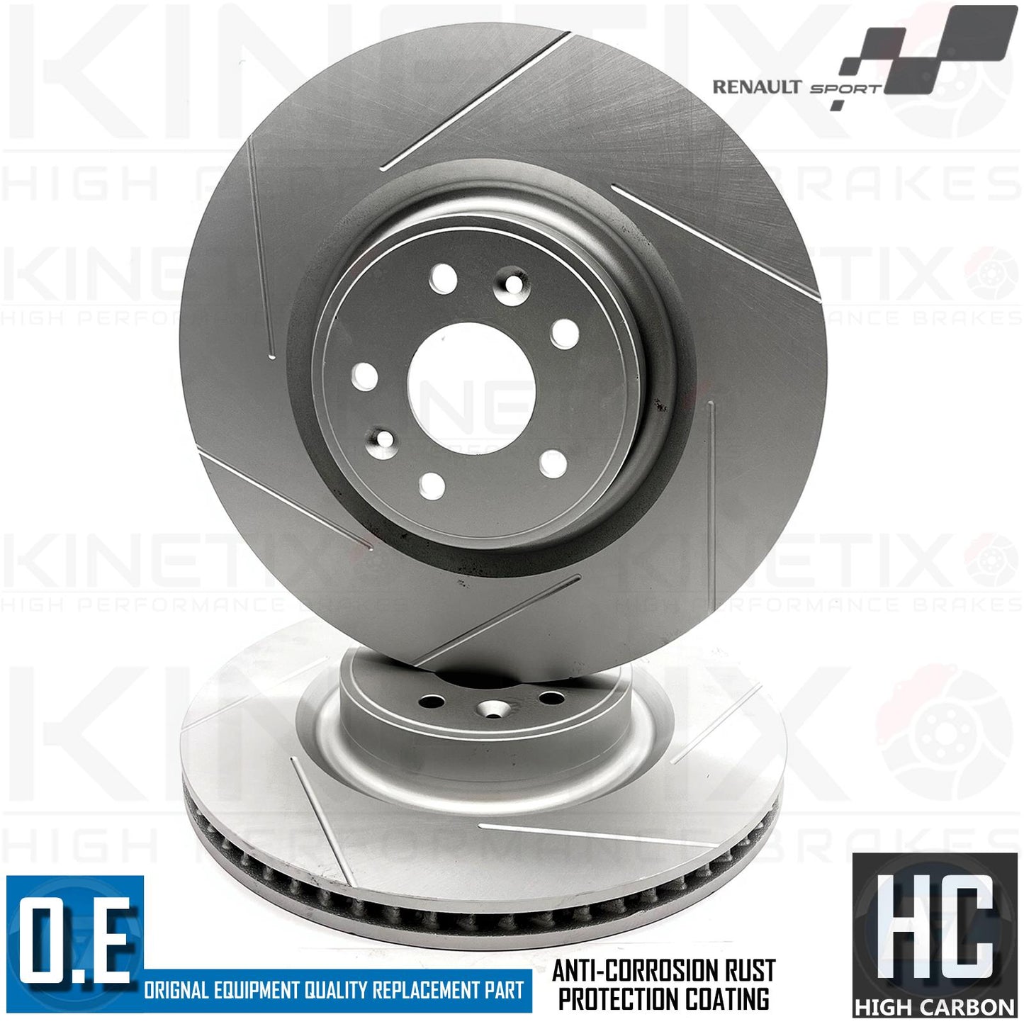FOR RENAULT MEGANE 4 SPORT RS280 RS300 TROPHY GROOVED FRONT BRAKE DISCS 355mm