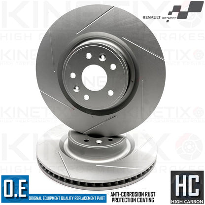 FOR RENAULT MEGANE 4 SPORT RS280 RS300 TROPHY GROOVED FRONT BRAKE DISCS 355mm