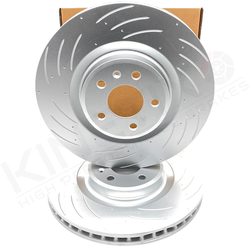 FOR PORSCHE MACAN PERFORMANCE DIMPLED & GROOVED BRAKE DISCS PAIR 345mm